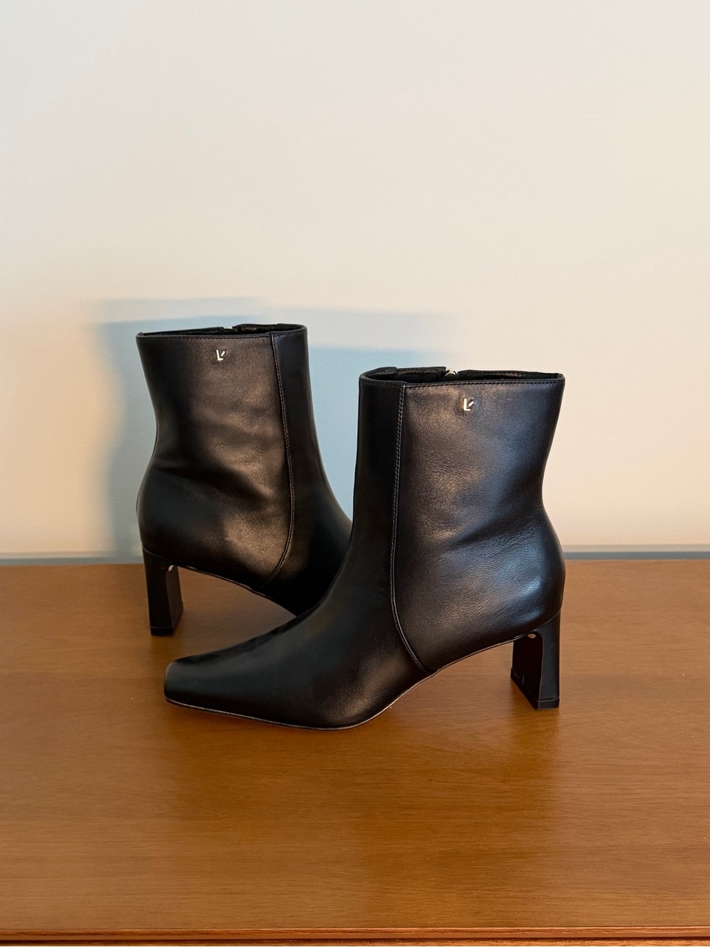 Larroude Alexis black leather bootie - new and with tags